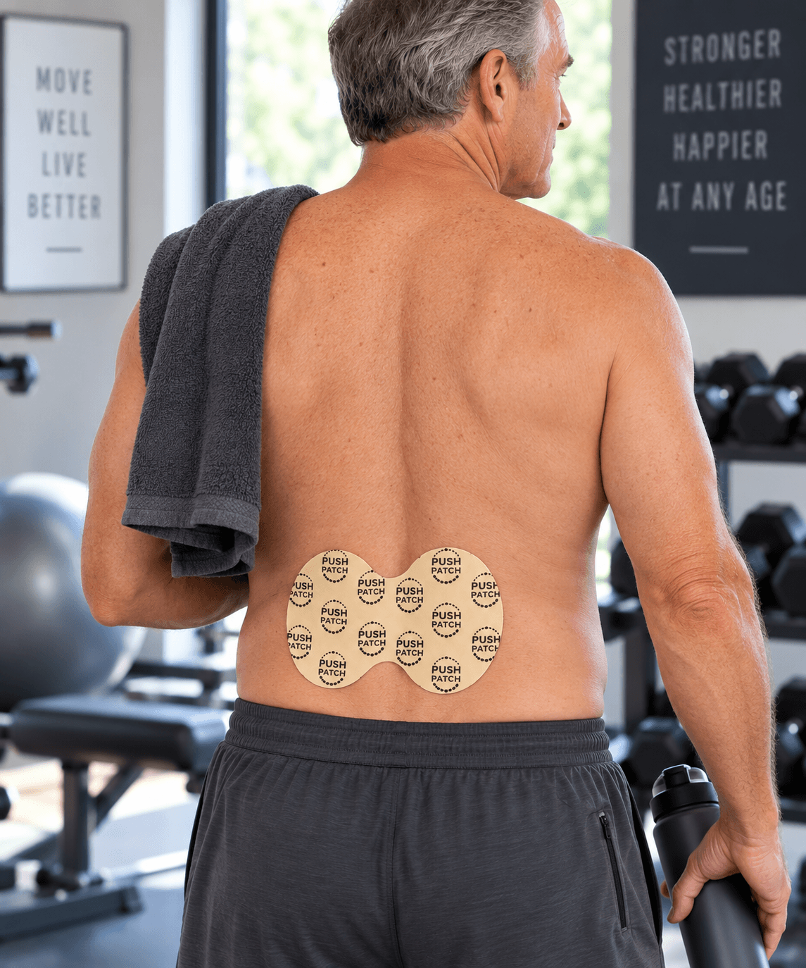 Peptide Push Patch applied to the back